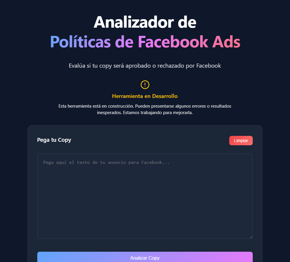 Analizador de Políticas para Facebook Ads con IA 187 33333