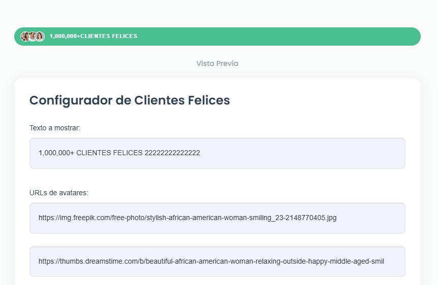 Configurador de Clientes Felices 182 23123123