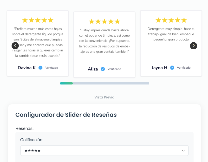 Configurador de Slider de Reseñas 2 176 234234fdsd