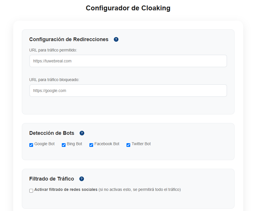 Configurador de Cloaking 149 cewqeweccasd