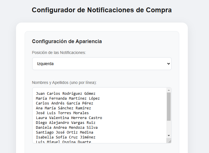 Configurador de Notificaciones de Compra 150 dasfcv3