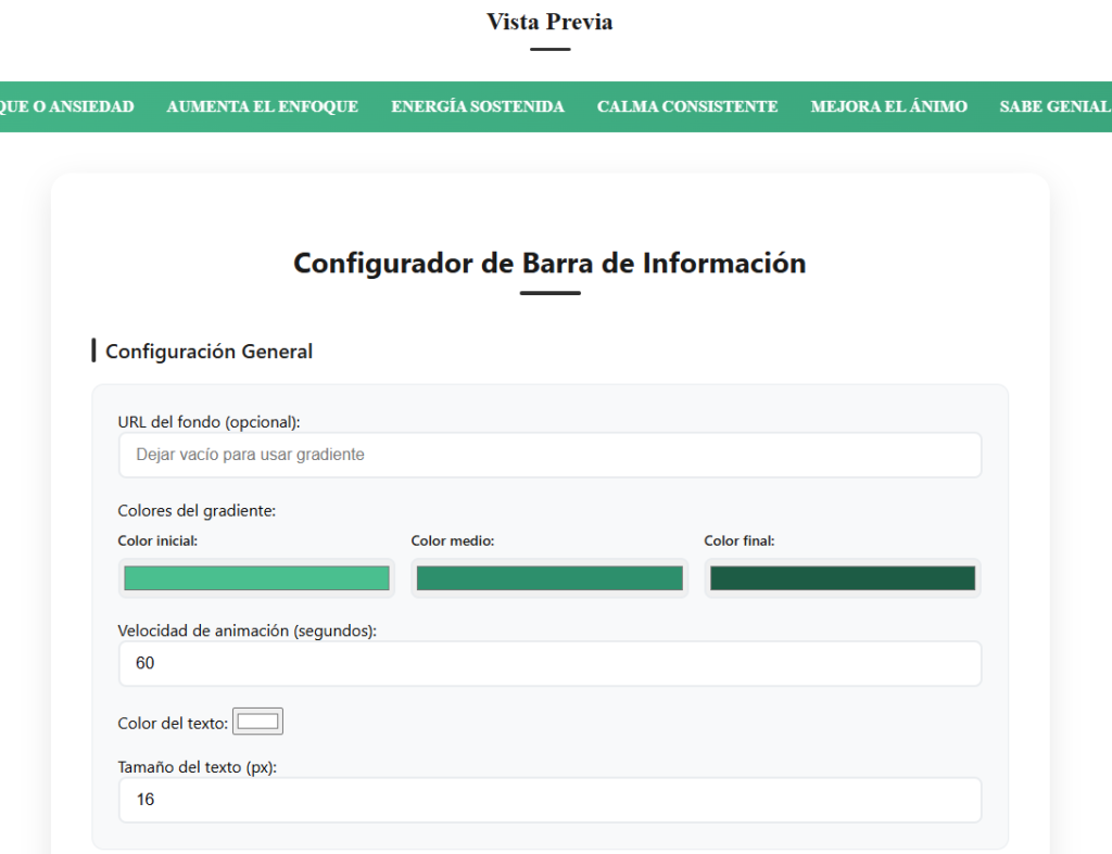 Configurador de Barra de Información 166 vdsgrr11